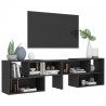 Mueble de TV madera contrachapada gris 149x30x52 cm 4
