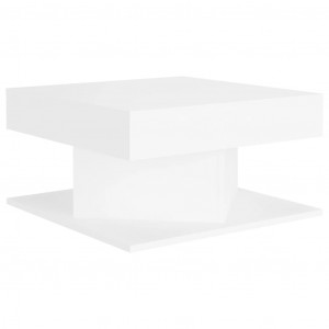 Mesa de centro madera contrachapada blanco 57x57x30 cm H