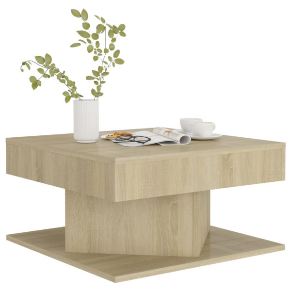 Mesa de centro madera contrachapada roble Sonoma 57x57x30 cm M 3