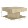 Mesa de centro madera contrachapada roble Sonoma 57x57x30 cm 5