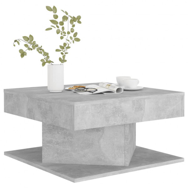 Mesa de centro madera contrachapada gris hormigón 57x57x30 cm D