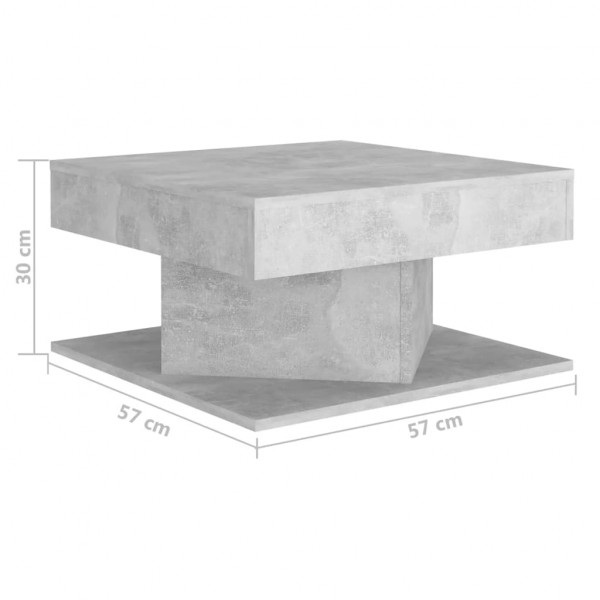 Mesa de centro madera contrachapada gris hormigón 57x57x30 cm M 5