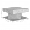 Mesa de centro madera contrachapada gris hormigón 57x57x30 cm 5
