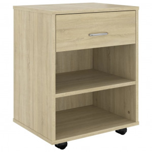 Armario con ruedas madera contrachapada roble Sonoma 46x36x59cm H