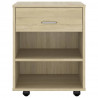Armario con ruedas madera contrachapada roble Sonoma 46x36x59cm 5