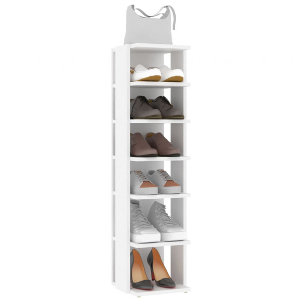 Mueble zapatero madera contrachapada blanco 27.5x27x102 cm M 4