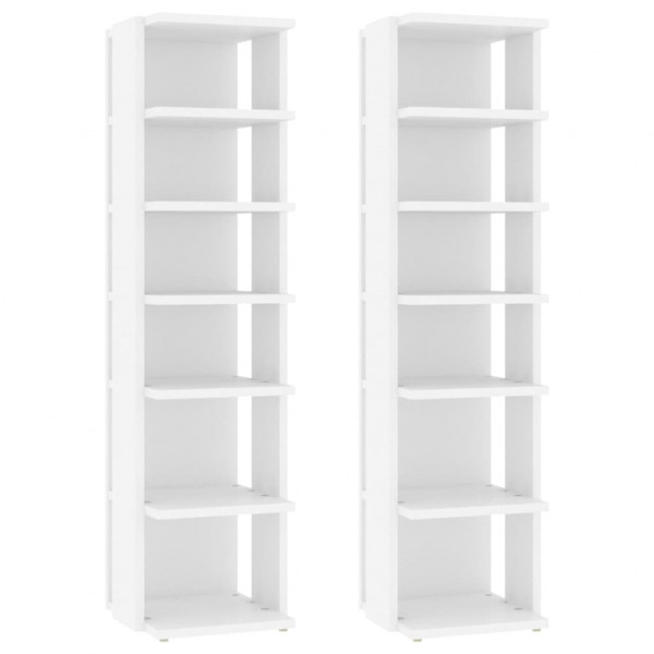 Sapateiras 2 pcs 27.5x27x102 cm derivados de madeira branco M 2