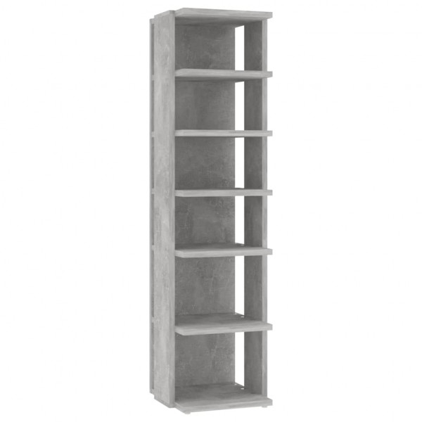 Muebles zapateros 2 uds color gris hormigón 27.5x27x102 cm M 5