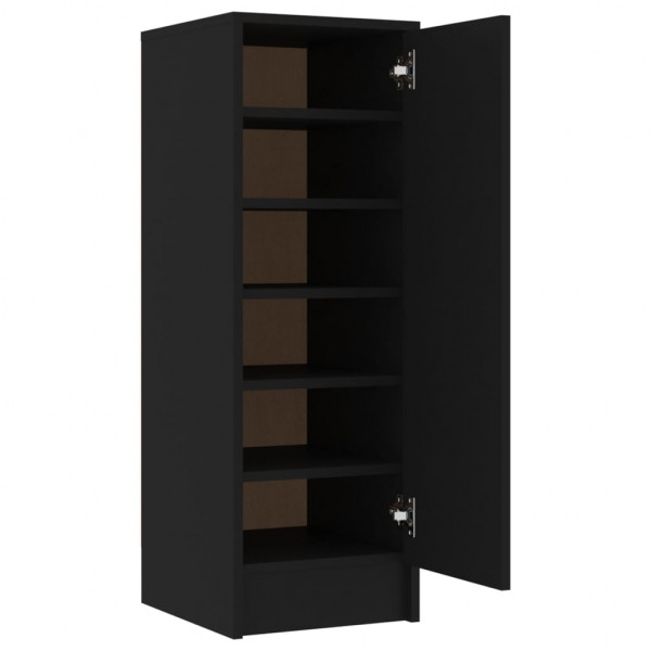 Mueble zapatero de aglomerado negro 32x35x92 cm M 2