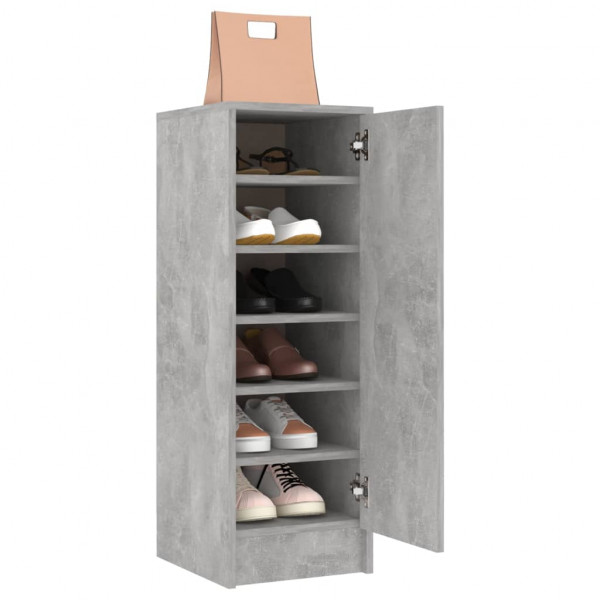 Mueble zapatero de aglomerado gris hormigón 32x35x92 cm D