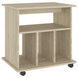 Armario con ruedas madera contrachapada roble Sonoma 60x45x60cm H