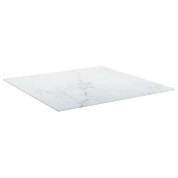 Tablero mesa diseño mármol vidrio templado blanco 60x60 cm 6 mm M 3