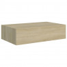 Prateleiras de parede c/ gavetas 2pcs MDF 40x23.5x10cm carvalho 4