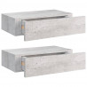 Prateleiras parede + gavetas 2 pcs MDF 40x23.5x10 cm cinza cim. 2