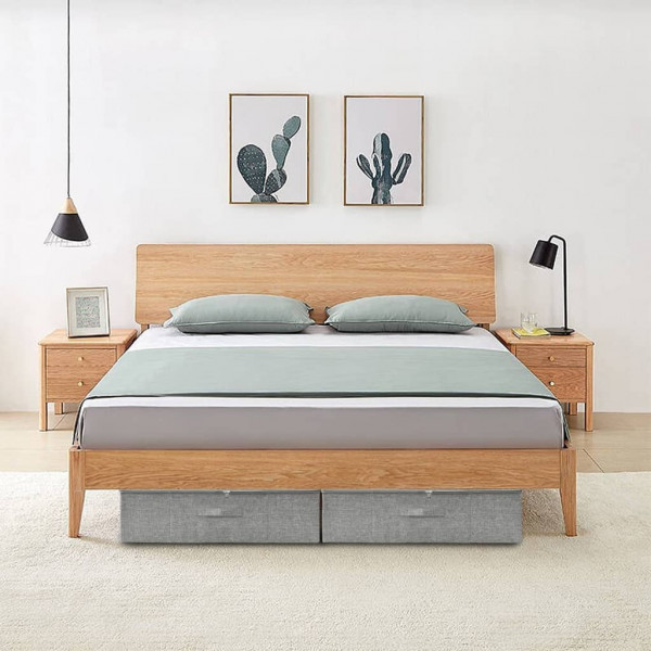 Caja de almacenaje tela gris 70x40x18 cm D