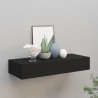 Prateleira de parede com gaveta MDF 60x23.5x10 cm preto 1