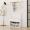 Banco zapatero de aglomerado blanco 60x30x45 cm 3