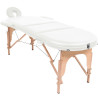 Mesa de massagem dobrável c/ 2 rolos 4cm espessura oval branco 2