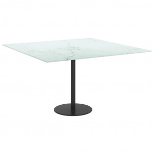 Tablero mesa diseño mármol vidrio templado blanco 70x70 cm 6 mm H