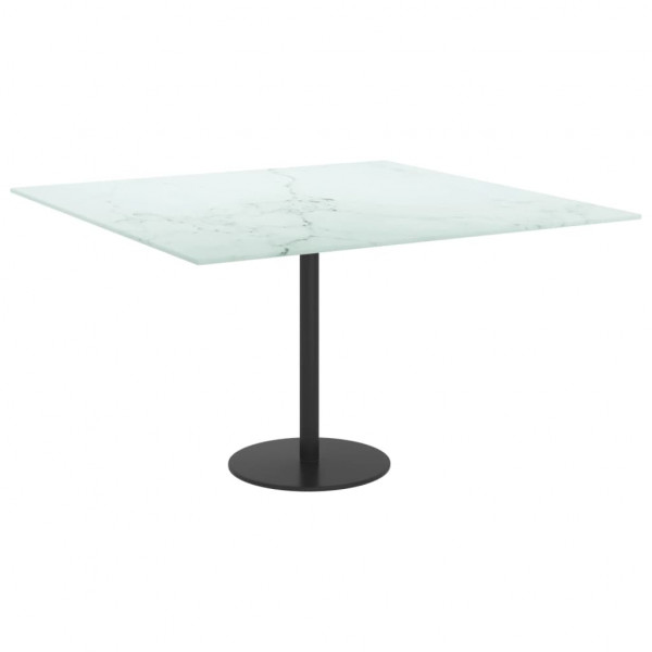 Tablero mesa diseño mármol vidrio templado blanco 70x70 cm 6 mm M 2