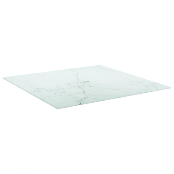 Tablero mesa diseño mármol vidrio templado blanco 70x70 cm 6 mm M 3