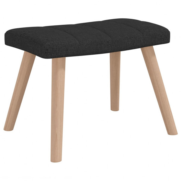 Silla mecedora con reposapiés tela negro M 4