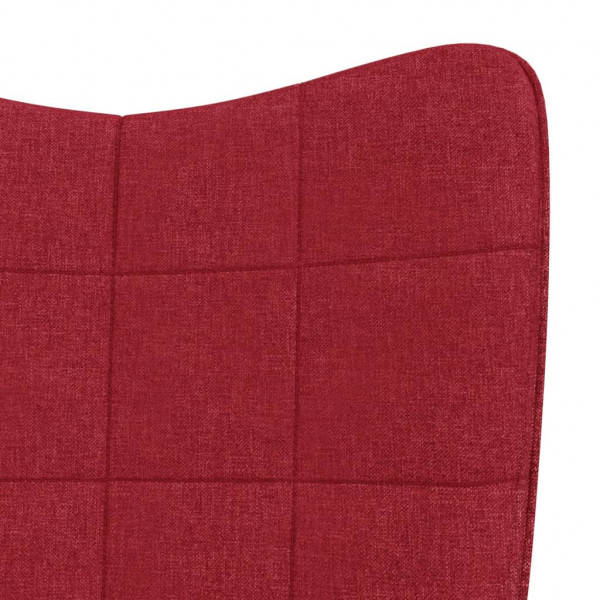 Silla mecedora con reposapiés tela rojo tinto M 5