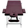 Mesa de massagens dobrável 2 zonas alumínio roxo tinto 3