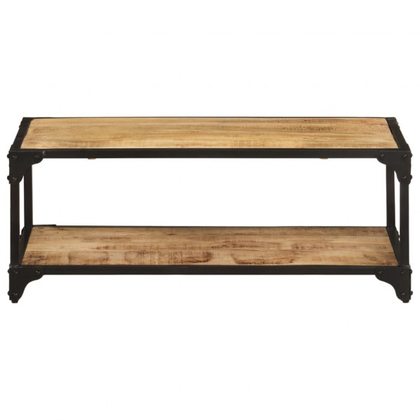 Mesa de centro de madera maciza de mango rugosa 90x45x35 cm D