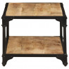 Mesa de centro de madera maciza de mango rugosa 90x45x35 cm 2