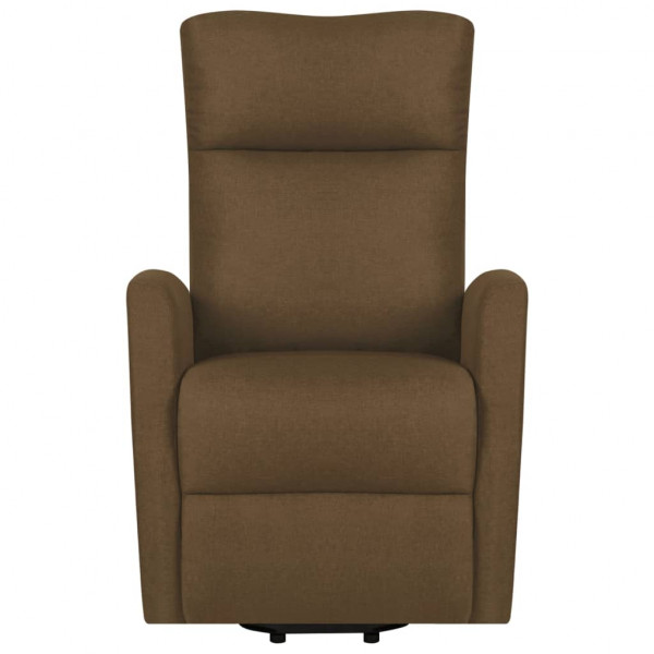 Sillón elevable tela marrón oscuro M 4