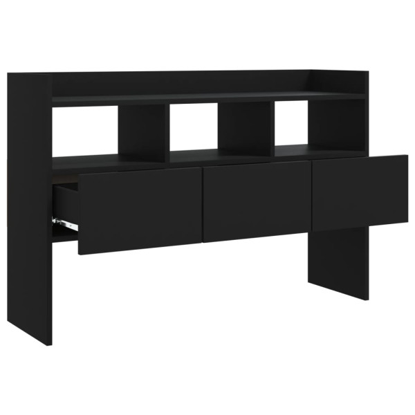 Aparador de madera contrachapada negro 105x30x70 cm M 5