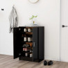 Mueble zapatero de aglomerado negro 60x35x92 cm 1