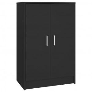 Mueble zapatero de aglomerado negro 60x35x92 cm H