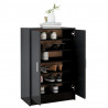 Mueble zapatero de aglomerado negro 60x35x92 cm 4