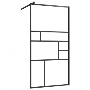 Mampara de ducha accesible vidrio ESG claro negro 80x195 cm H