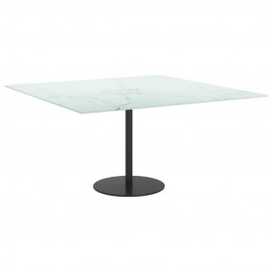 Tablero mesa diseño mármol vidrio templado blanco 80x80 cm 6 mm H
