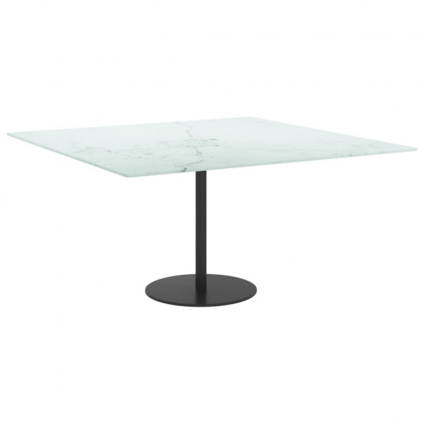 Tablero mesa diseño mármol vidrio templado blanco 80x80 cm 6 mm M 2