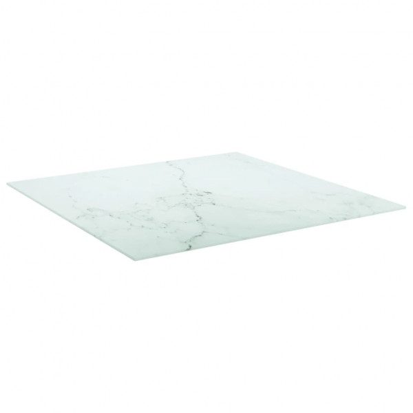 Tablero mesa diseño mármol vidrio templado blanco 80x80 cm 6 mm M 3