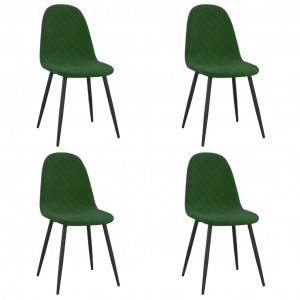 Sillas de comedor 4 unidades terciopelo verde oscuro H