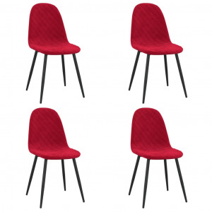 Sillas de comedor 4 unidades terciopelo rojo tinto H