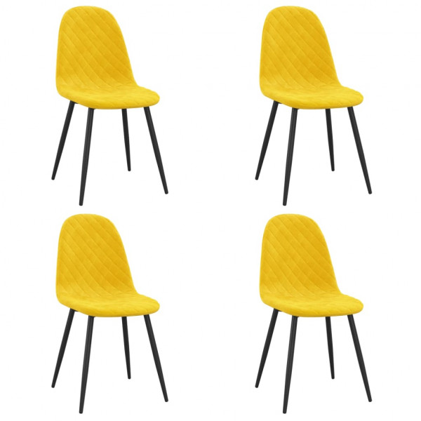 Sillas de comedor 4 uds terciopelo amarillo mostaza M 2