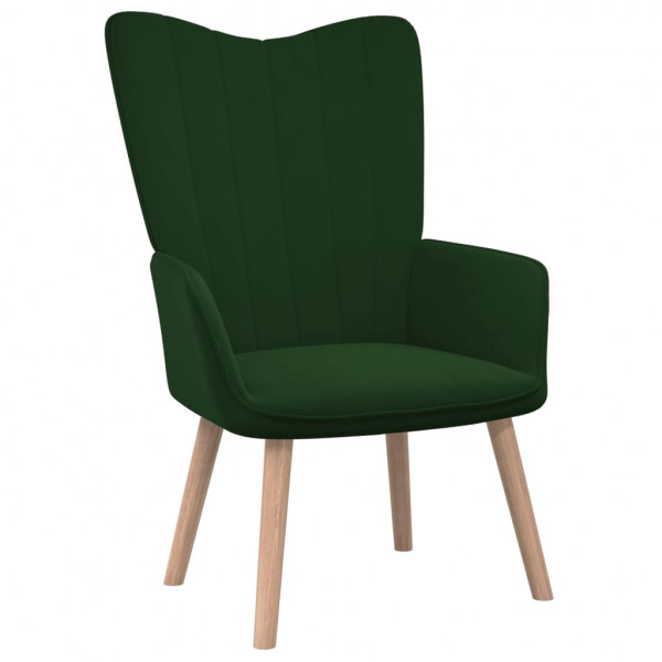 Silla de relajación de terciopelo verde oscuro D