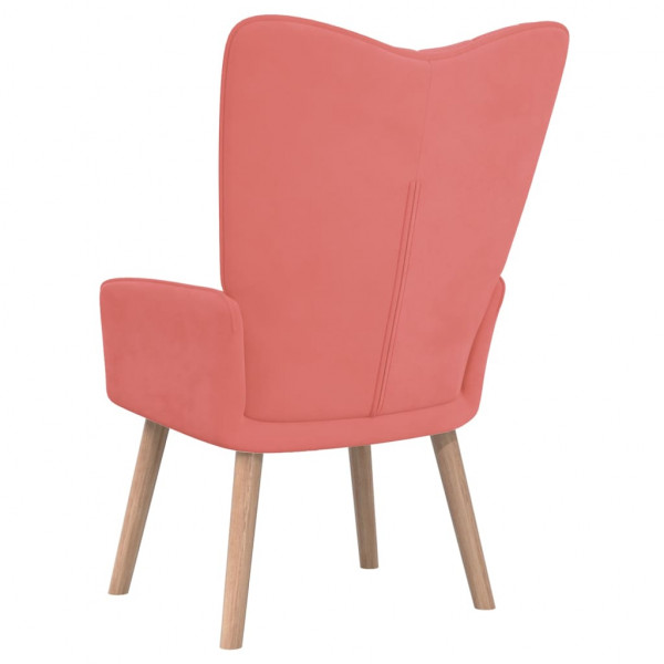 Sillón de relax de terciopelo rosa M 5
