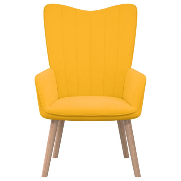 Sillón de relax de terciopelo amarillo mostaza M 3