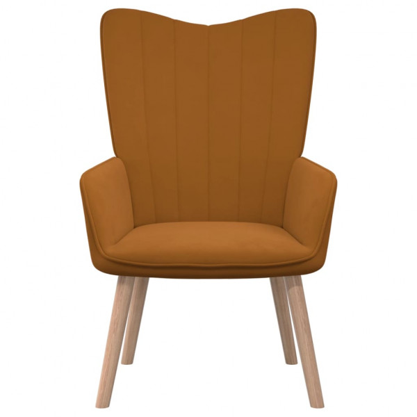 Sillón de relax de terciopelo marrón M 3