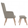 Sillón de relax con taburete de terciopelo gris claro 4