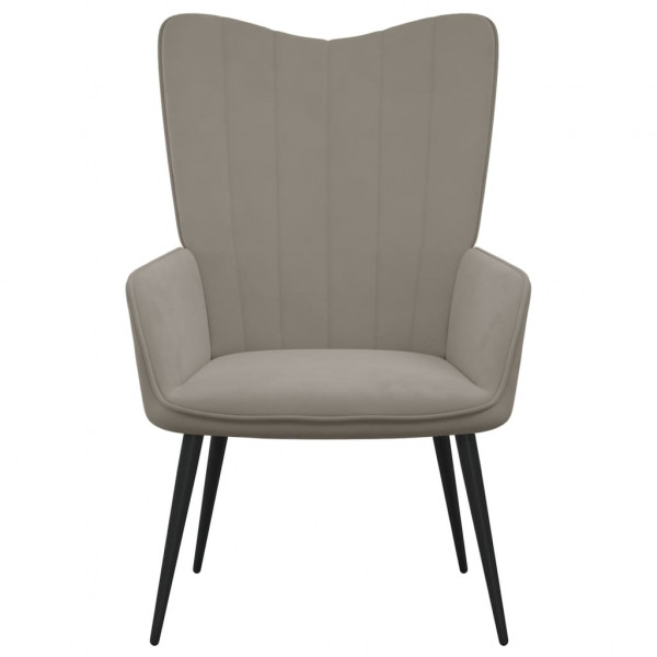 Silla de relajación de terciopelo gris claro M 3