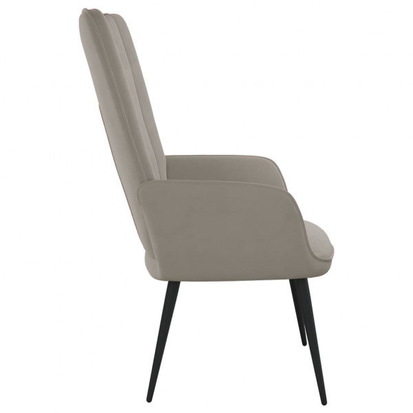 Silla de relajación de terciopelo gris claro M 4