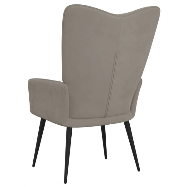 Silla de relajación de terciopelo gris claro M 5